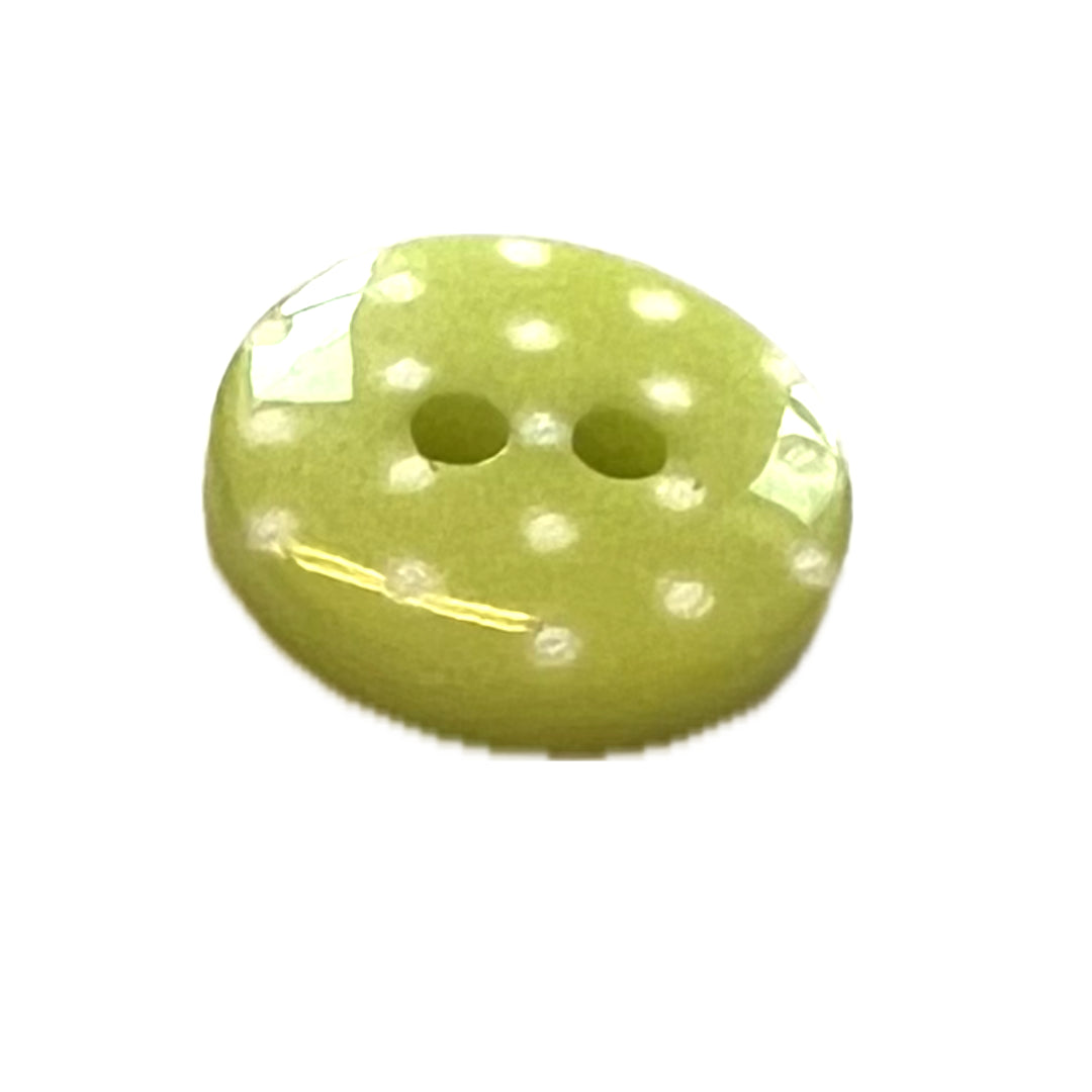 Lime & White Polkadots-14mm