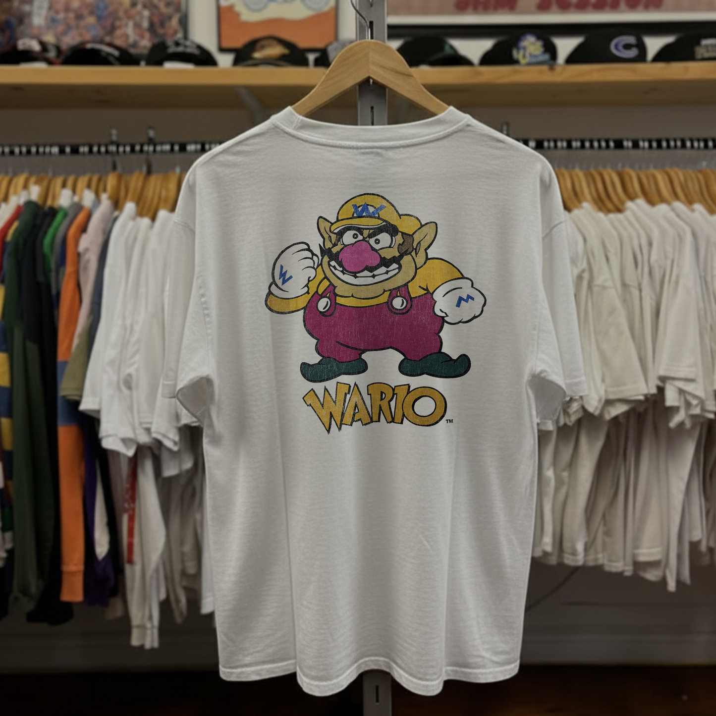 1990 Wario Land Super Mario Land 3 Washed White Tee