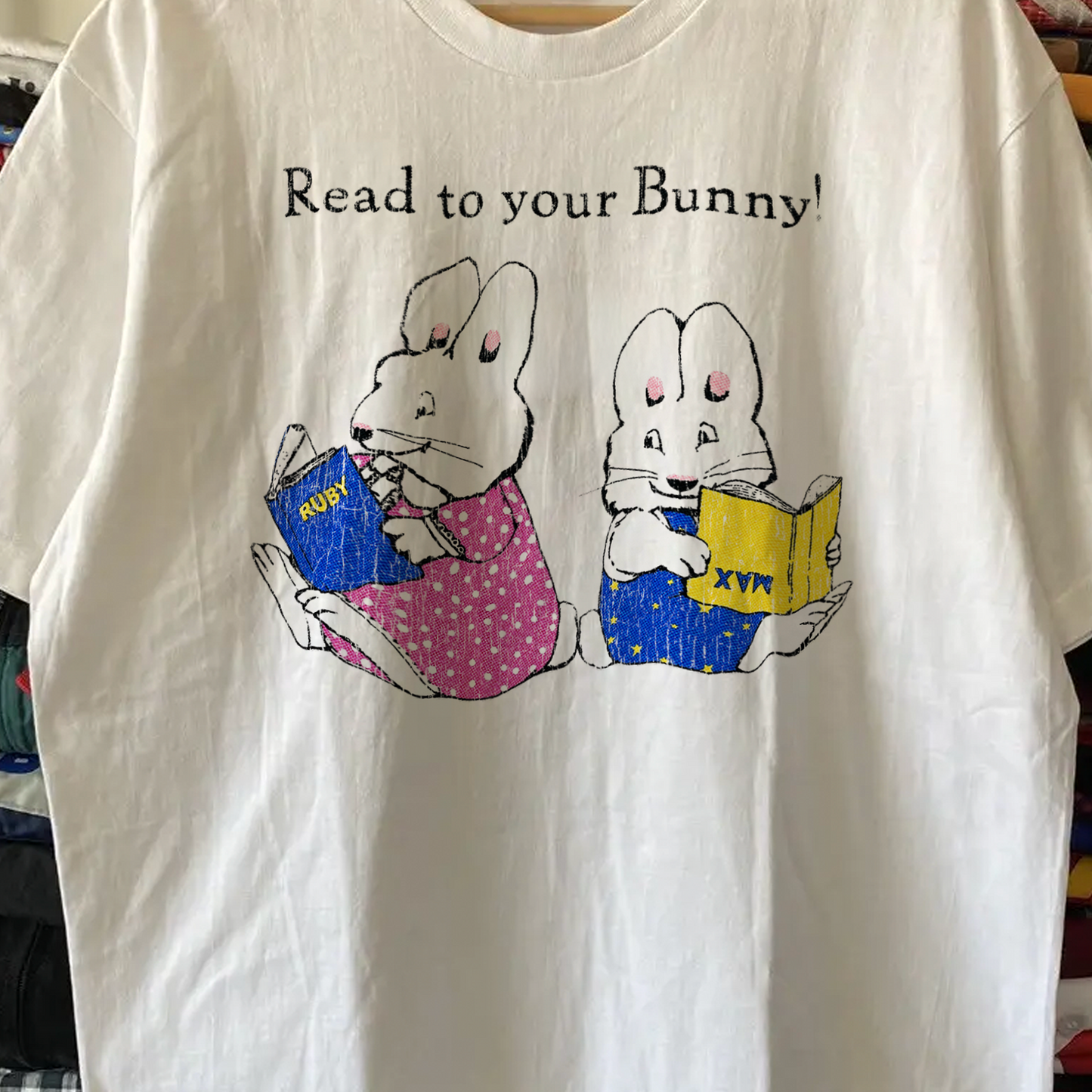 Rare Max And Ruby Reading Washed White Tee