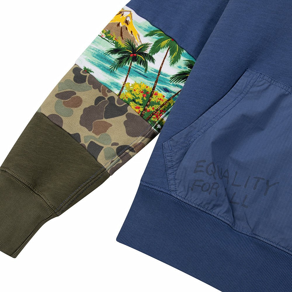 Patchwork Fleece Hoodie | Royal Multi