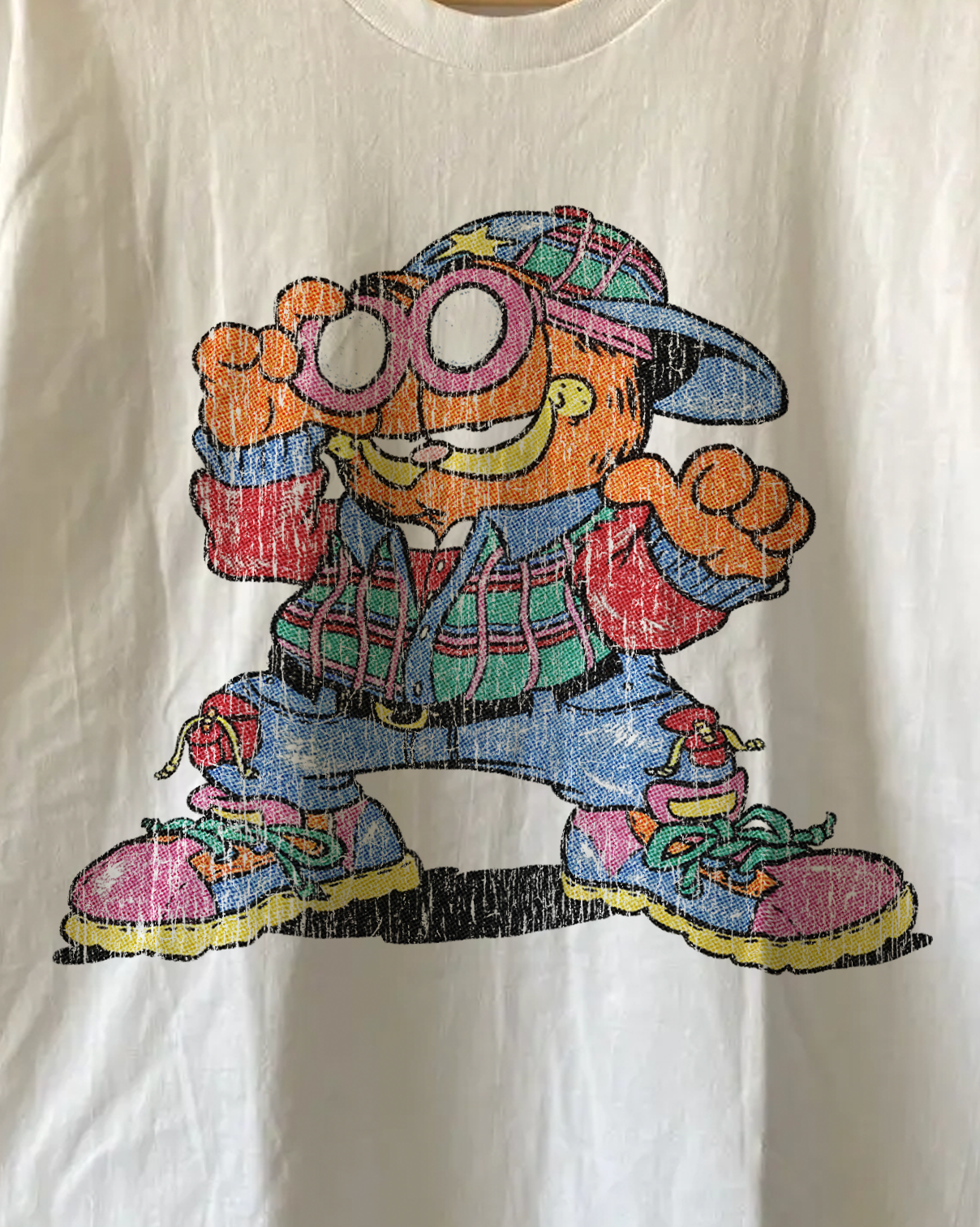 Rare Funky Garfield Washed White Tee