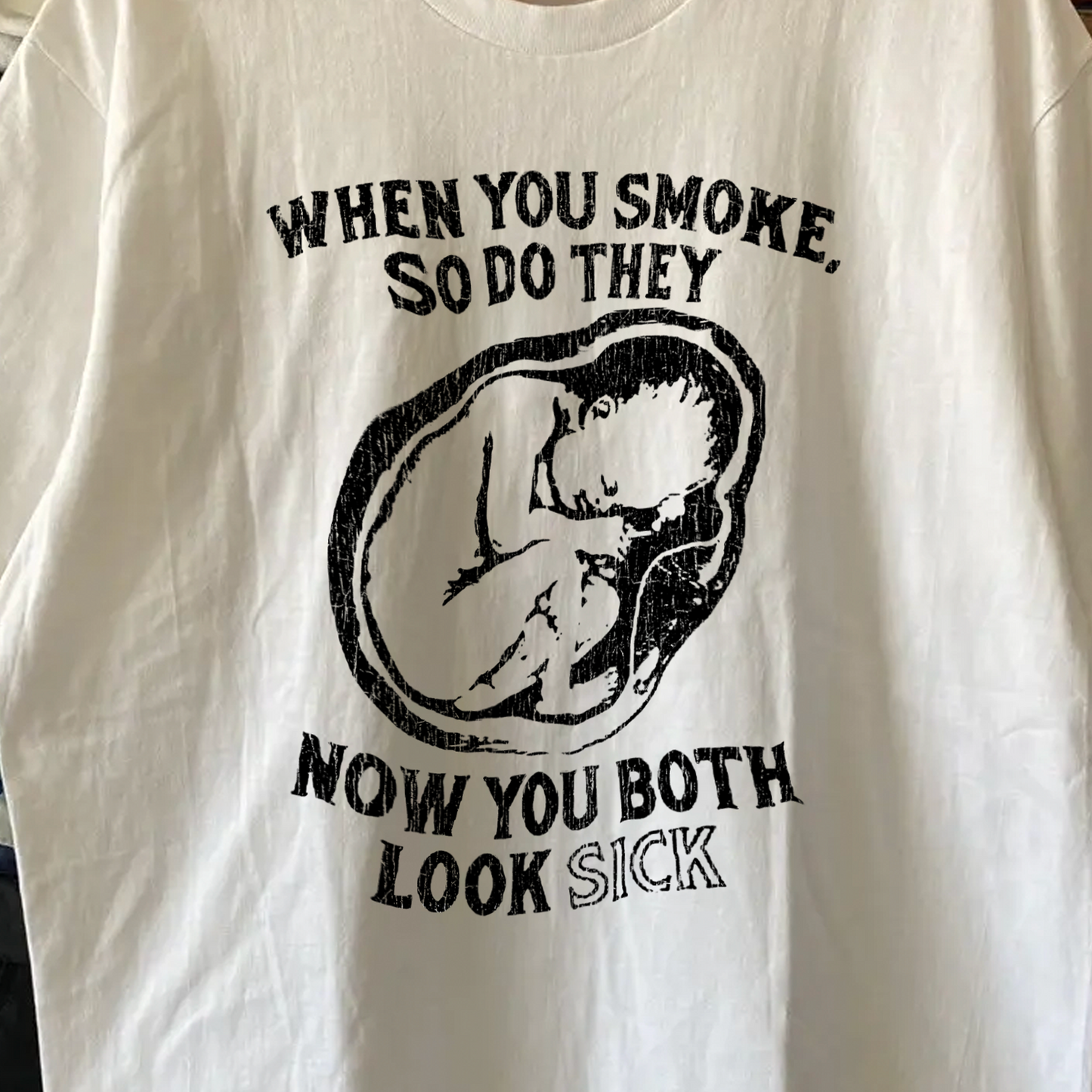 Rare Anti Smoking Washed Black Tee