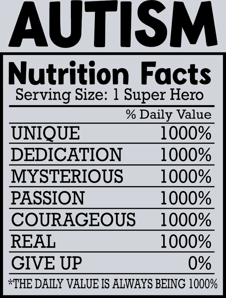 Autism Nutrition Facts - STK00323 (DTF Transfers)