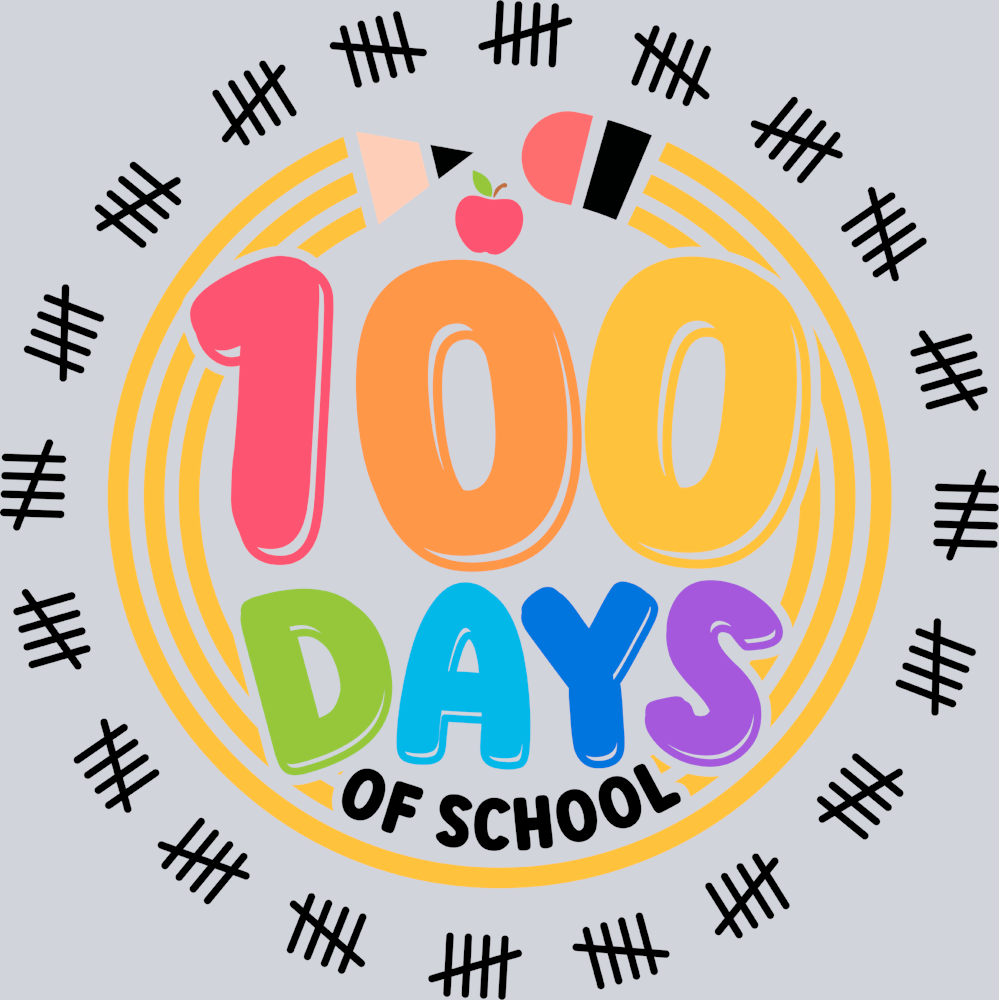 100 Days Of School Black - STK07280 (DTF Transfers)