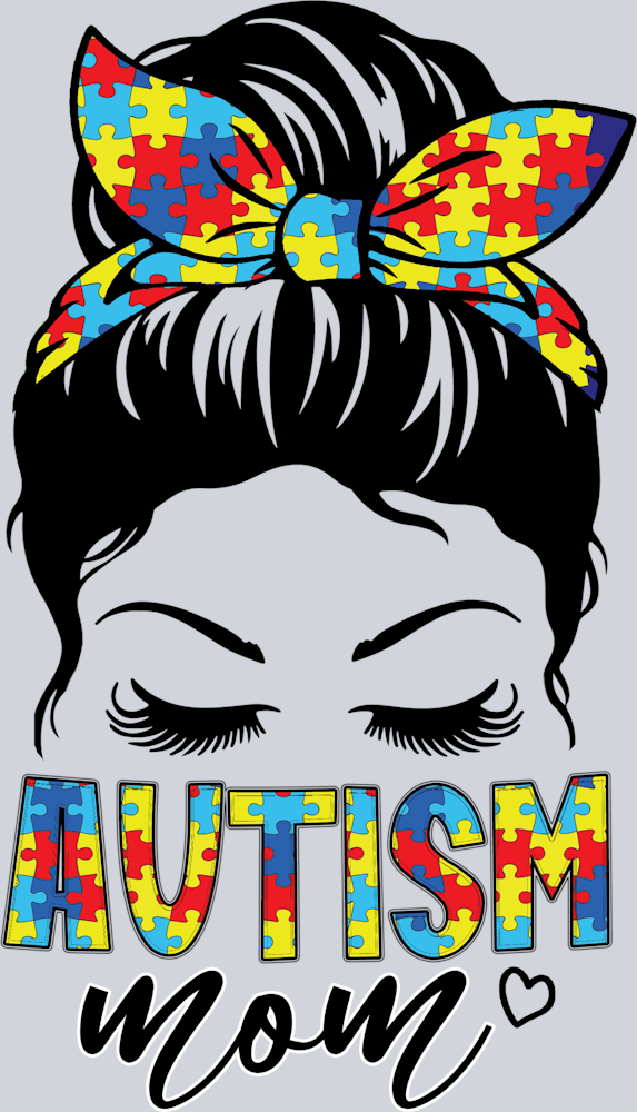 Autism Messy Bun Mom - STK00318 (DTF Transfers)
