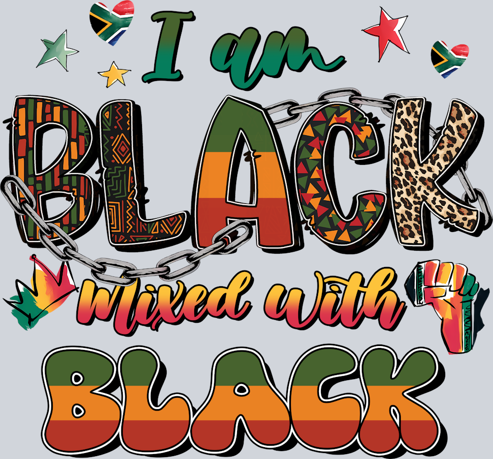 Black Mixed With Black - STK00873 (DTF Transfers)