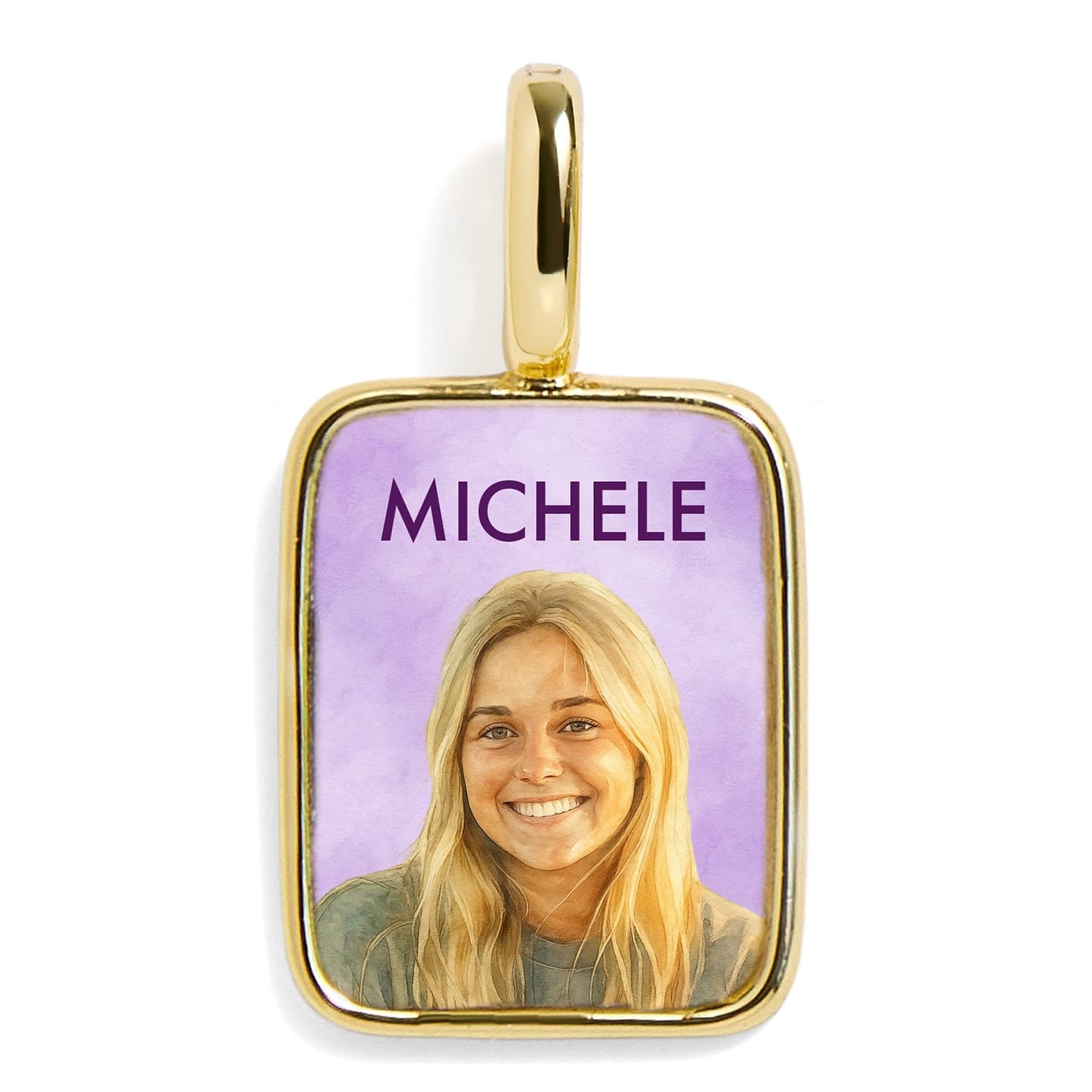 Personalized Watercolor Portrait Charm
