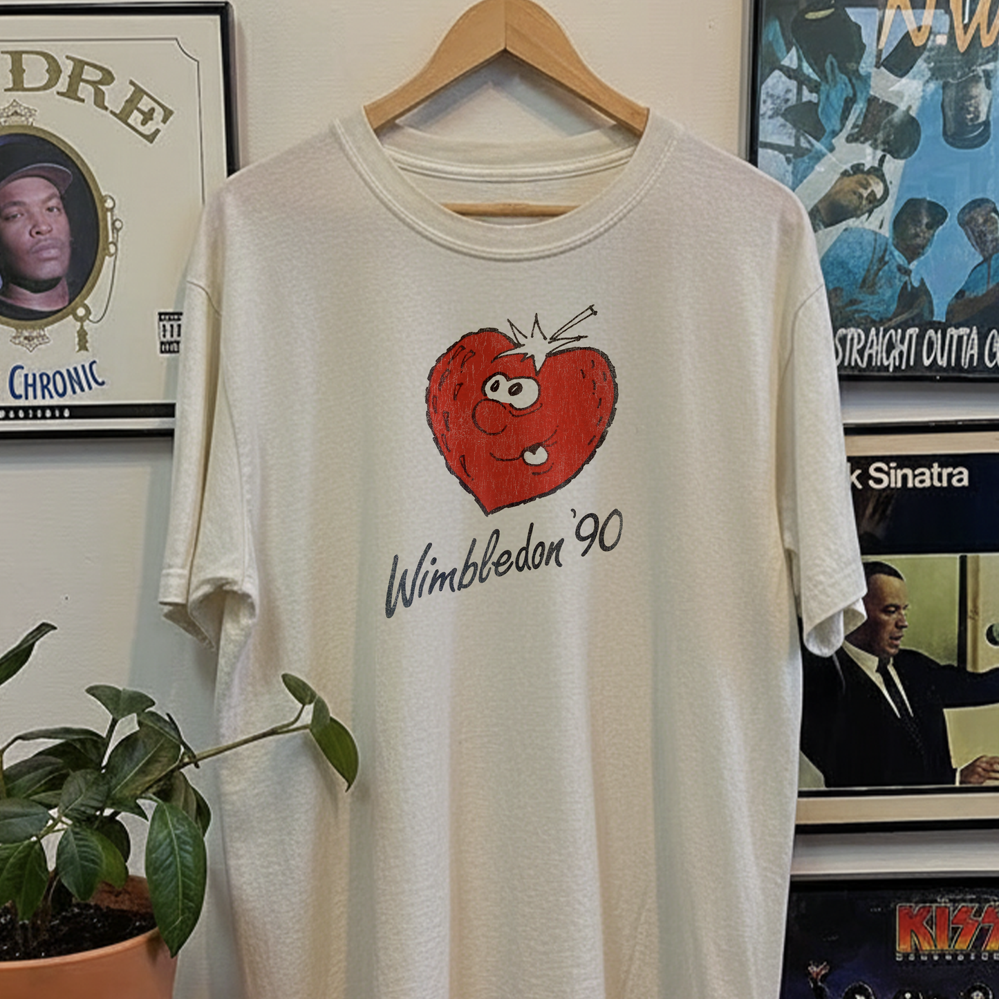 1990 Wimbledon Strawberry Washed White Tee