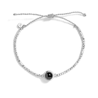 Personalized Metallic Bead Slider Bracelet