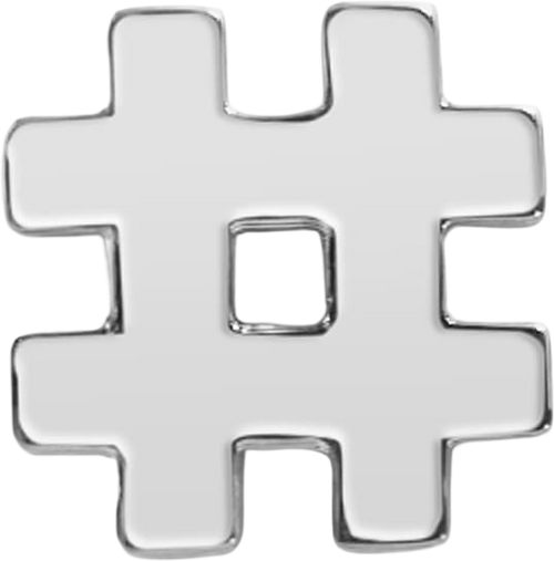 Slider Block Hashtag Charm