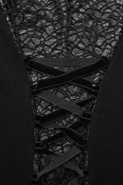 Black Cheongsam Collar Fishtailed Hollow Women's Gothic Dress