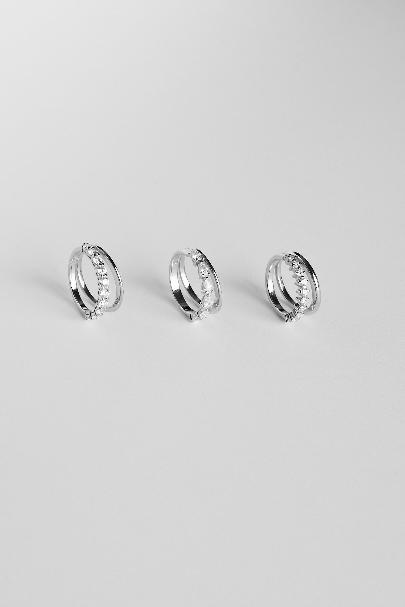 Double Band 10pt Round Diamond Ring | 18K White Gold