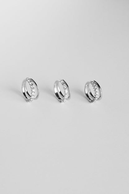 Double Band 10pt Round Diamond Ring | 18K White Gold