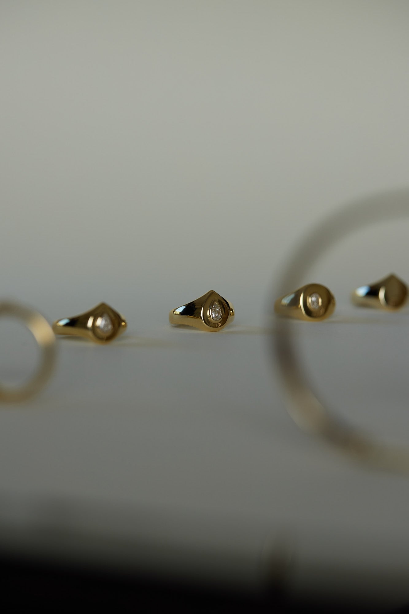 Pear Diamond Signet Ring | Yellow Gold