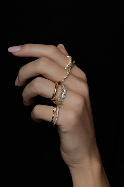 Mini Marquise Diamond Ring | 9K Yellow Gold