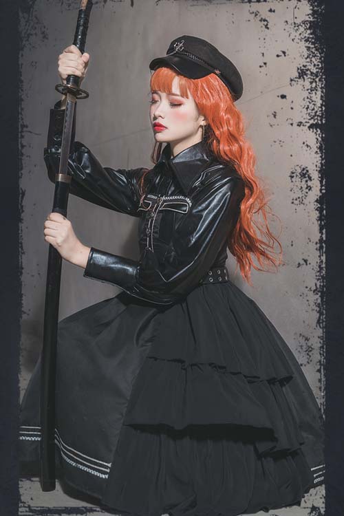Black Night Owl Handsome Cool Gothic Lolita JSK Dress