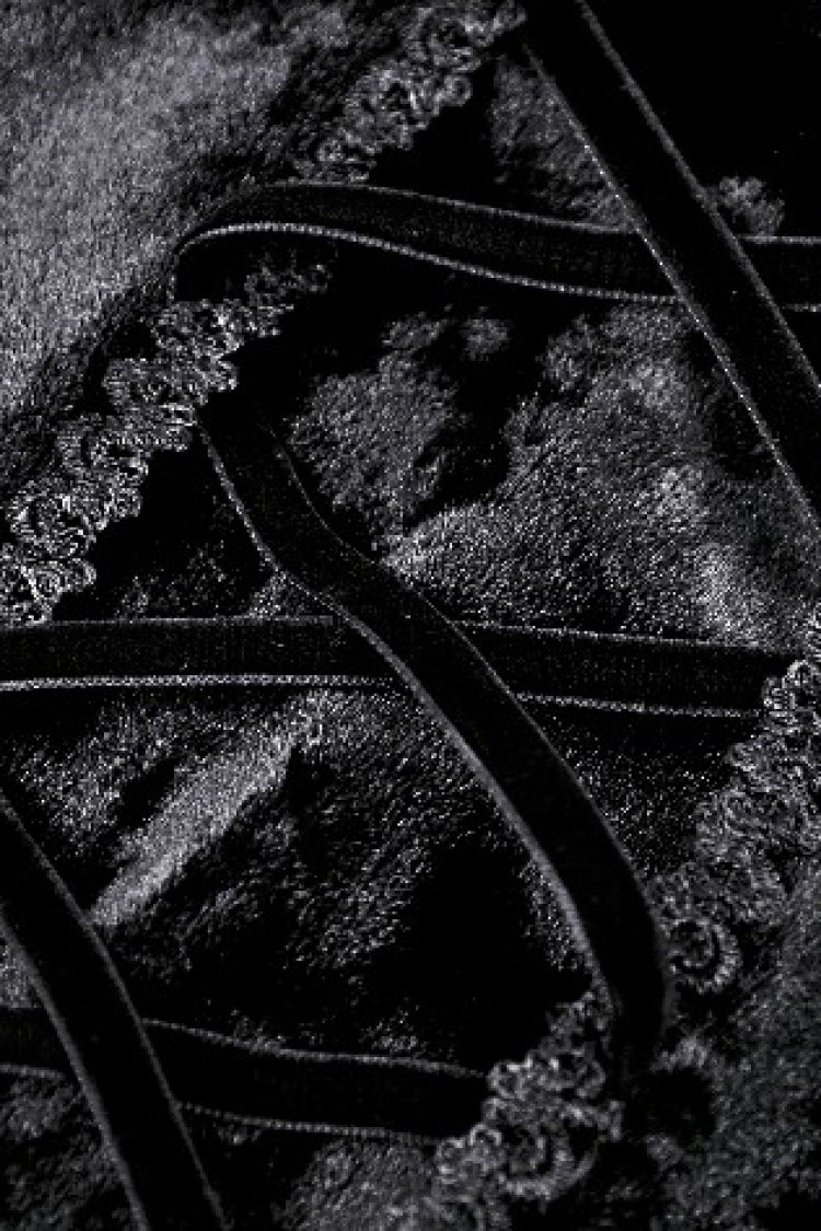 Black Long Sleeves Velvet Lace Women's Gothic Maxi Dress Wedding Dress