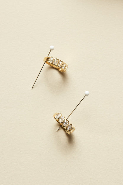 Oval Bezel Diamond Half Band | Gold