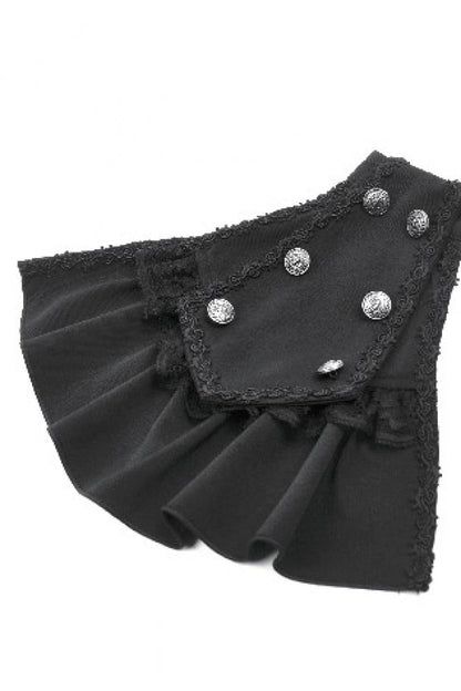 Black Bouble-Breasted Floral Lace Women's Gothic Cape