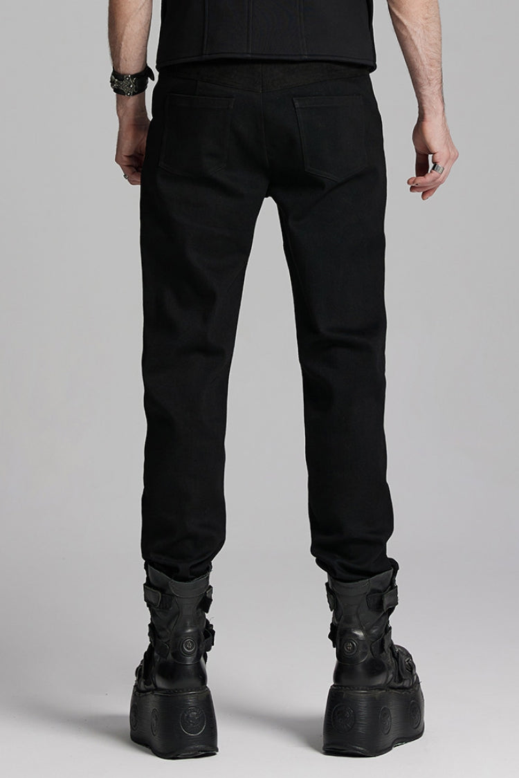 Black Men's Gothic Ring Skull Pants