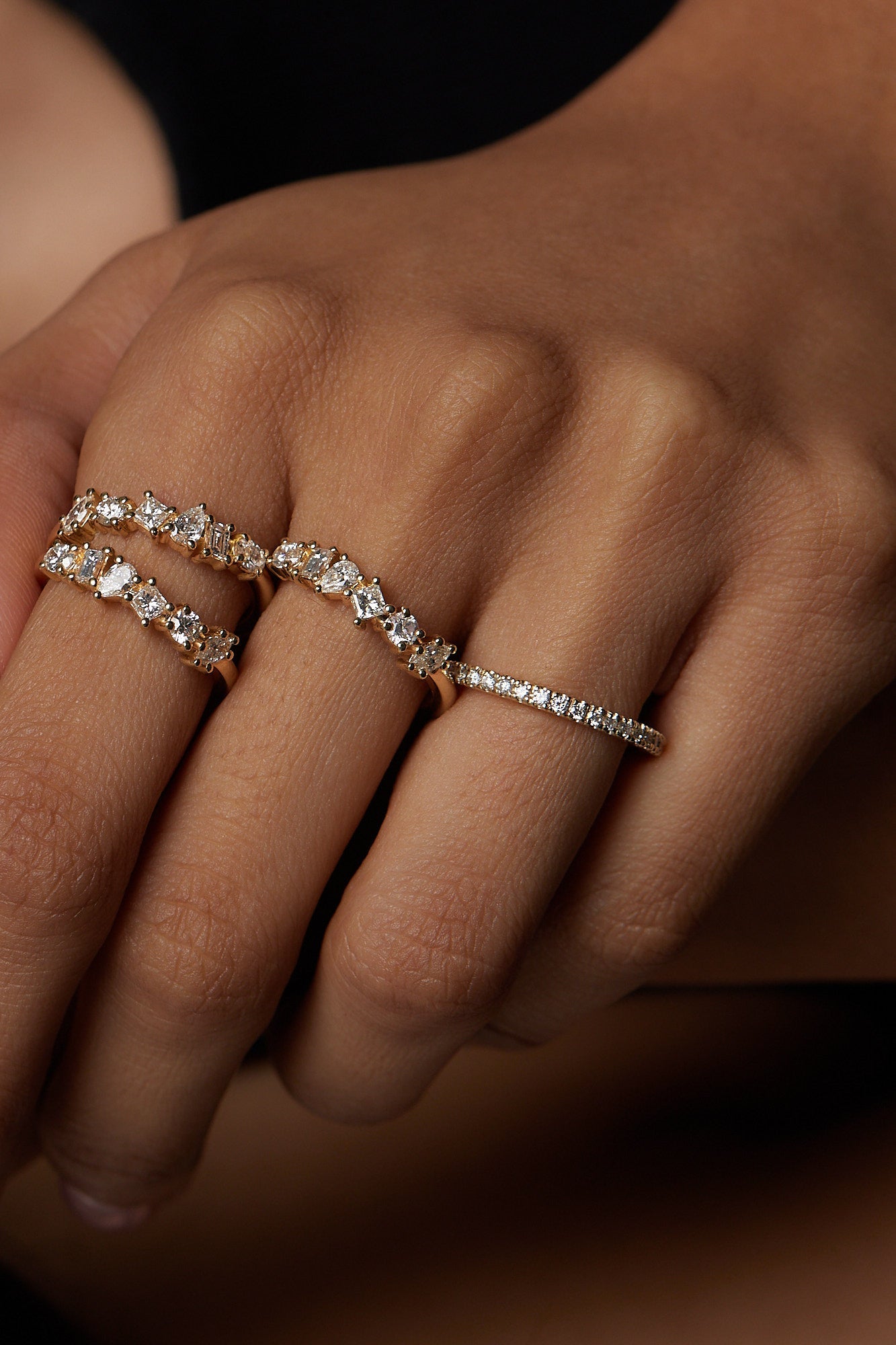 Scattered Diamond Ring | 18K Yellow Gold
