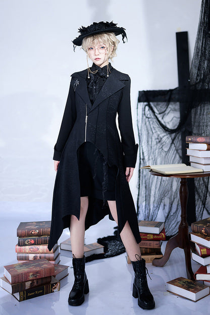 Black Irregular Ouji Fashion Gothic Vintage Handsome Cool Lolita Vest