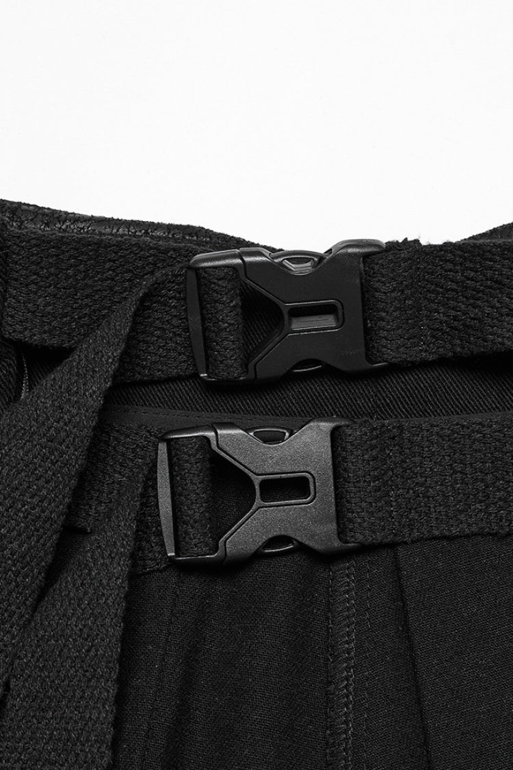 Black Buckle Men's Punk Skirt