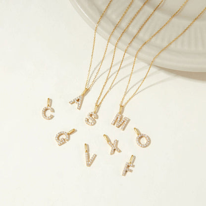 Solid Gold Genuine Diamond Individual Initial Charm