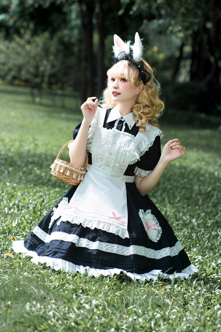 Black Meet Alice Long Sleeves Ruffle Lace Sweet Princess Lolita Jsk Dress