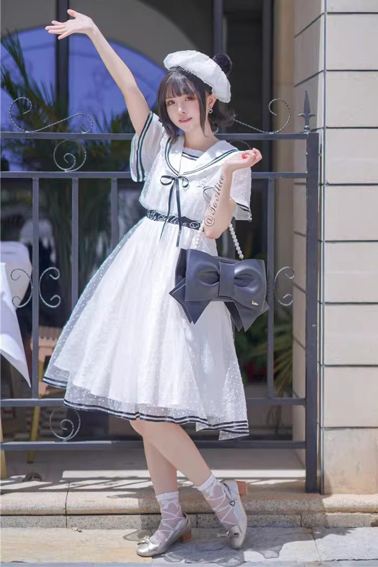 Black Bow Pearl-Decorated Gothic Lolita Handbag
