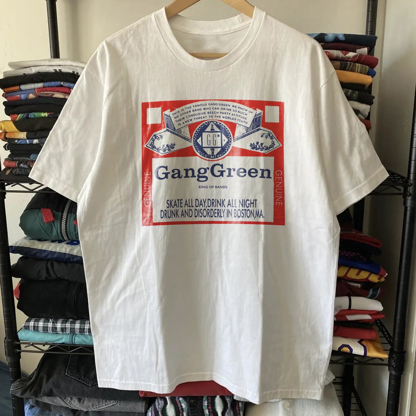 Vintage Gang Green - US Tour 1997 Washed White T-Shirt