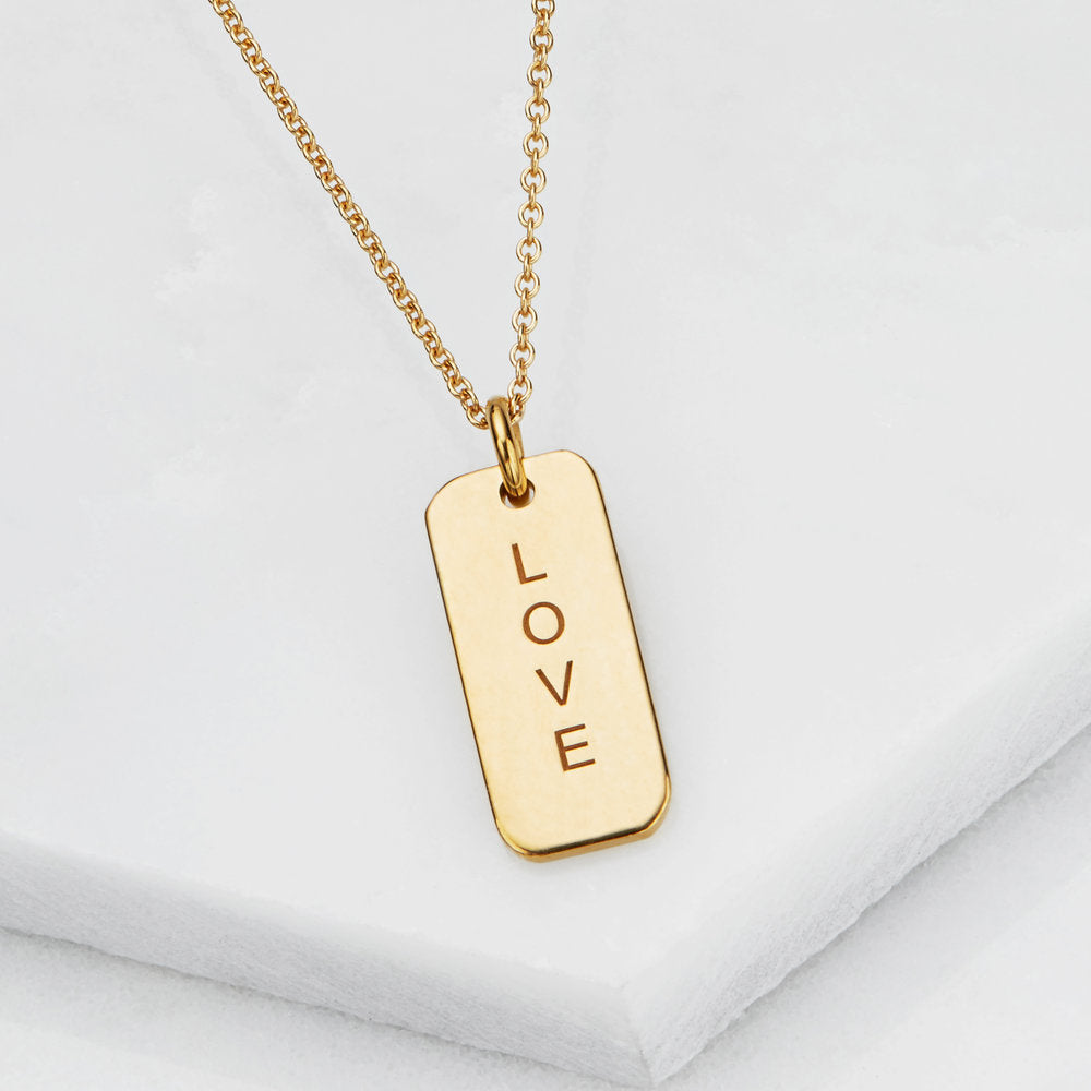 Gold Personalised Tag Necklace