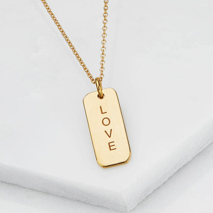 Gold Personalised Tag Necklace