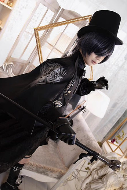 Black Deacon Metal Decoration Gothic Ouji Lolita Set