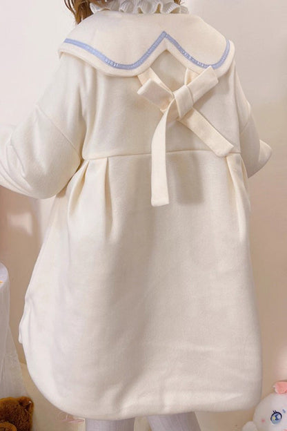 Beige Doll Collar Long Sleeves Bowknot Sweet Lolita Coat