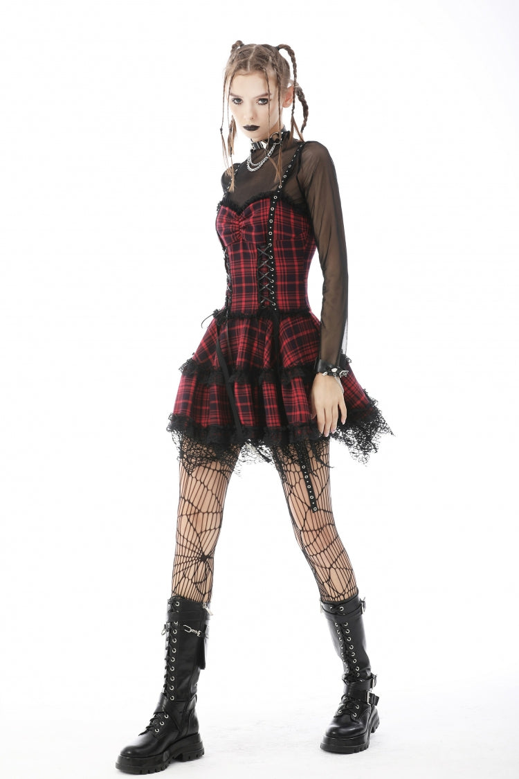 Black Long Sleeves Irregular Sheer Mesh Women's Daily Gothic Top
