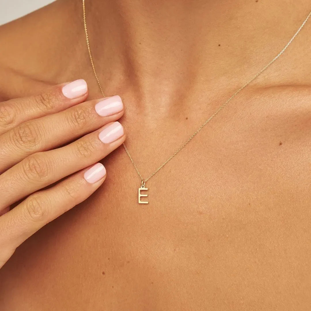 Gold Initial Letter Necklace