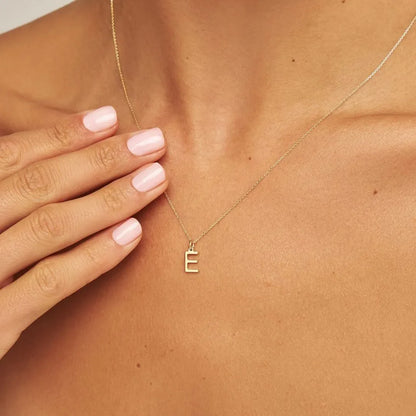 Gold Initial Letter Necklace