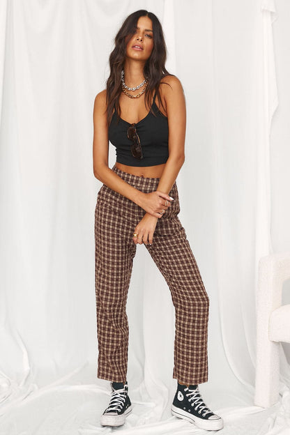 Bishop Brown Checkered Trousers