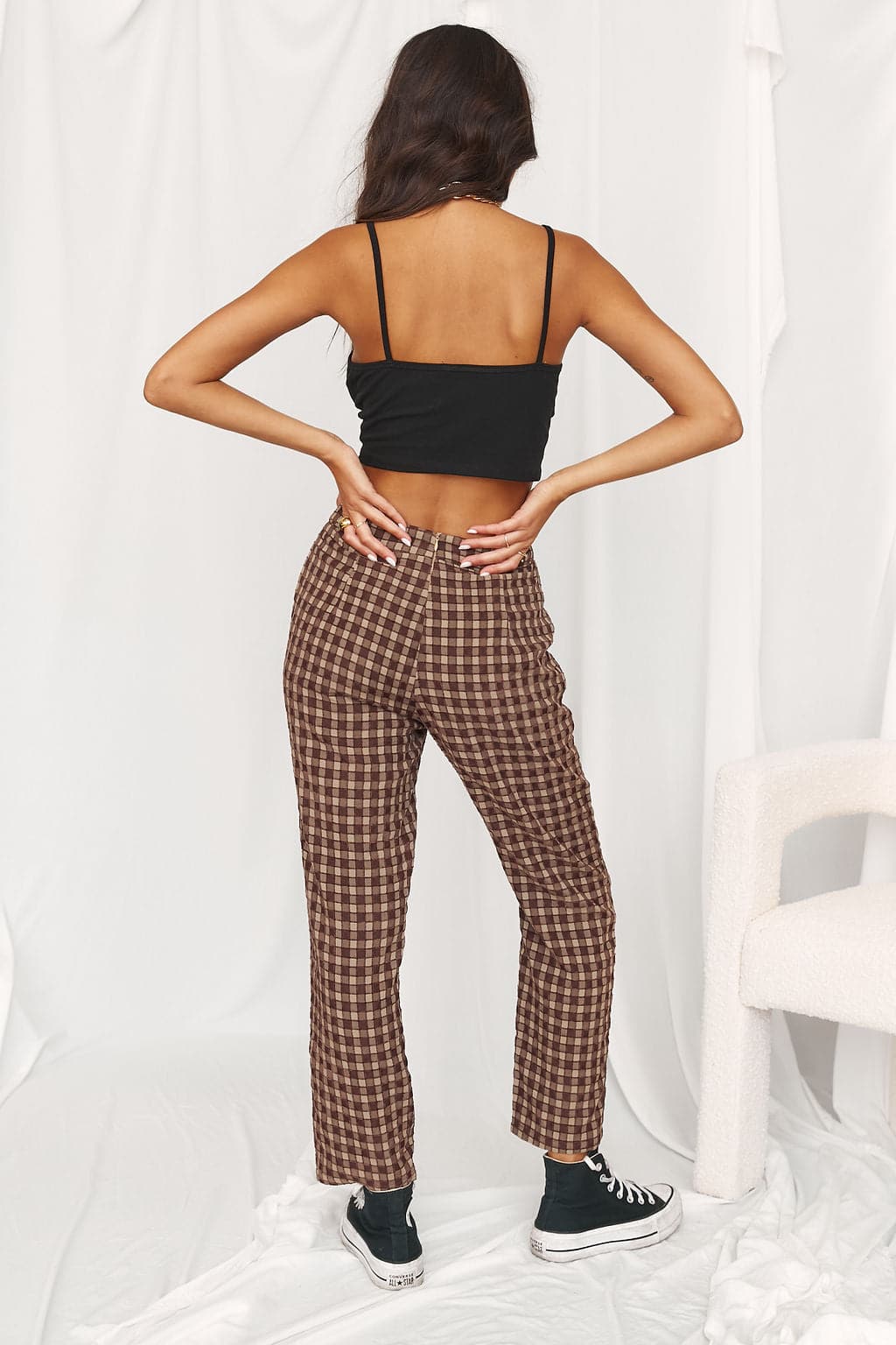 Bishop Brown Checkered Trousers