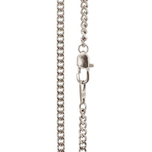 14" Micro Cuban in White Gold