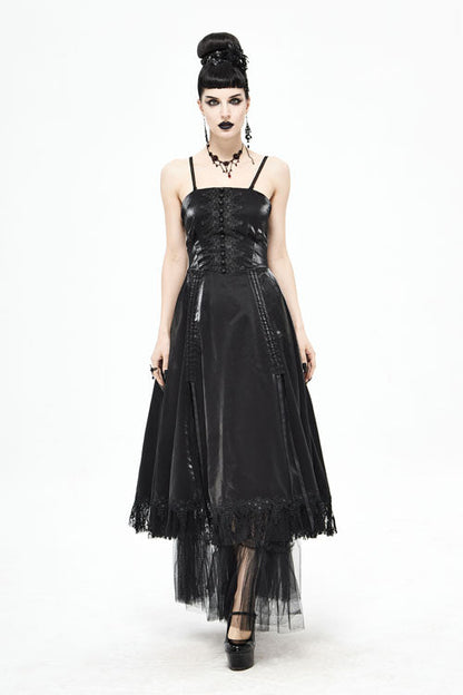 Black Gothic Tube Top Layered Womens Dress