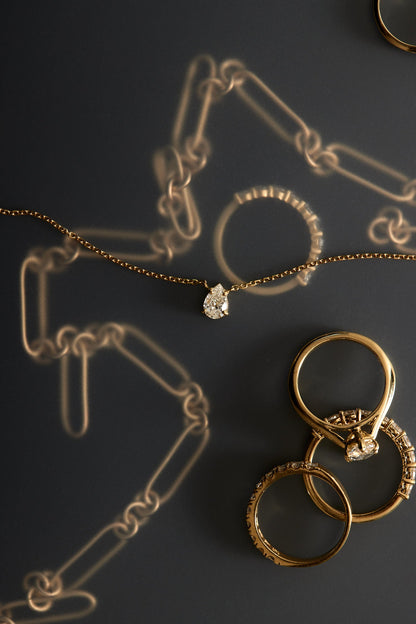 Pear Diamond Necklace | 18K Gold
