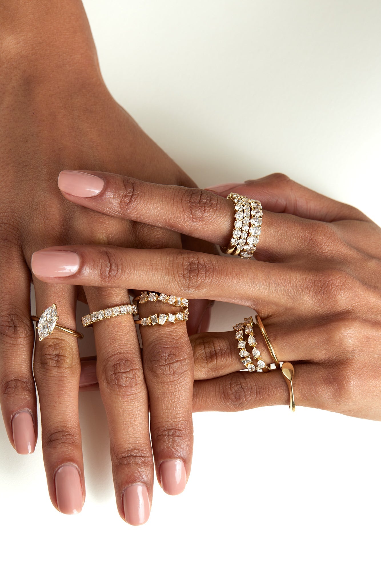 Scattered Diamond Ring | 18K Yellow Gold