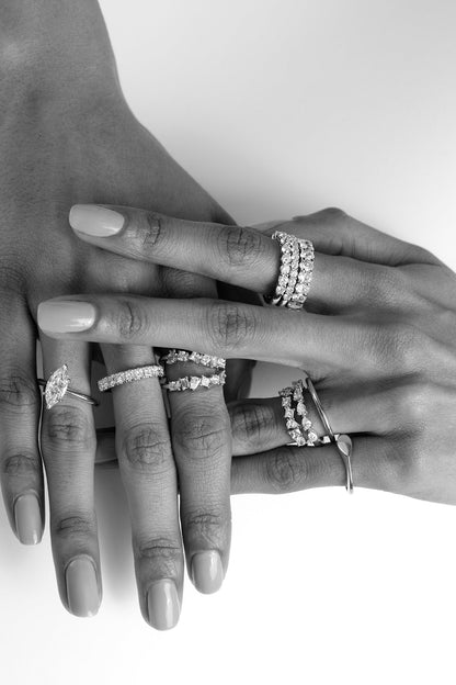 Pear Diamond Ring | 18K White Gold