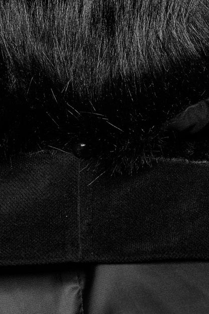 Black Detachable Collar Men's Gothic Cloak Coat