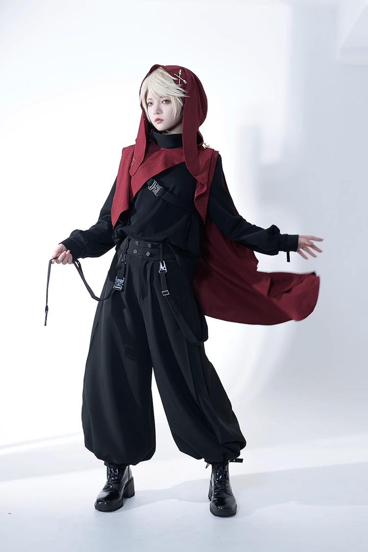 Black Functional Rabbit Cool and Handsome Ouji Lolita Set