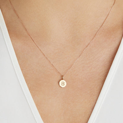 Gold Small Personalised Disc Necklace
