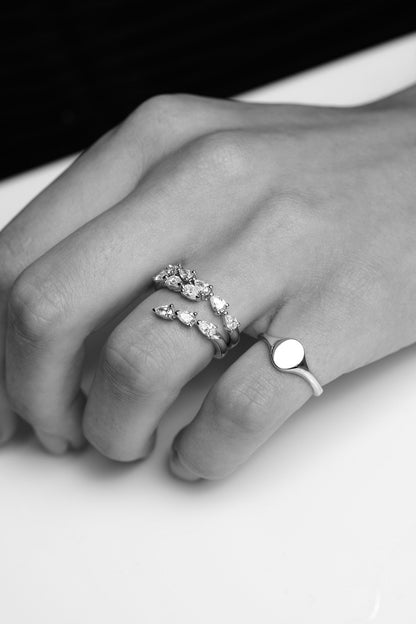 Mini Oval Signet Ring | Silver