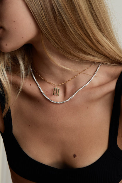Large Gothic Letter Pendant | 9K White Gold